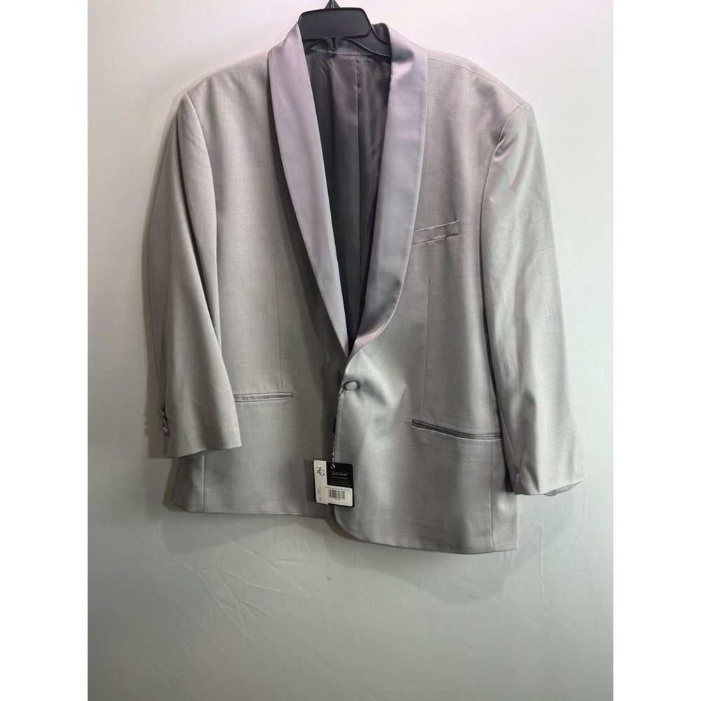 ZeGarie Mens Silver Tuxedo Jacket Shawl Lapel Modern Fit MJT366-04 Grey 50R NEW